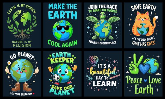 Earth T- Shirt Design Bundle: A Designer's Review of Graphics