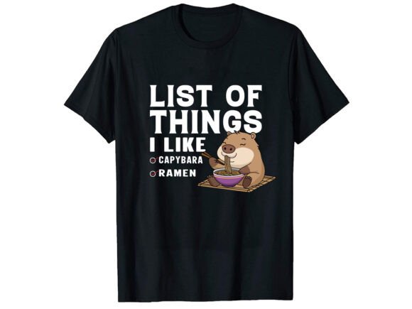 List of Things T-Shirt Design Graphics for Modern Blogs